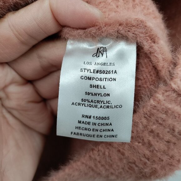 New DRA LA Franco Crop Fuzzy Plush Knit Crop Pullover Sweater Small Women Pink - Picture 4 of 10